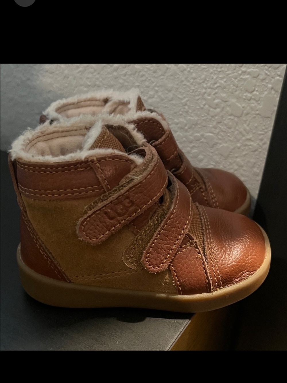 UGG Brown Leather & Suede Baby Walker Boots